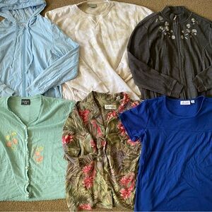 Women’s Sz Large Clothing Bundle Winter Fall Jacket Coats Cardigan Shirt Blouse